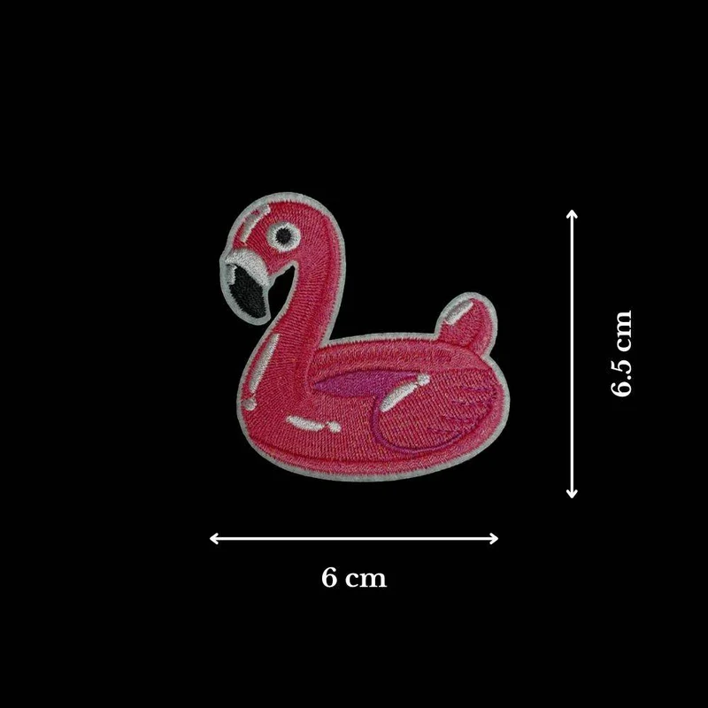 Écusson Brodé Thermocollant | Flamant Rose sur Bouée