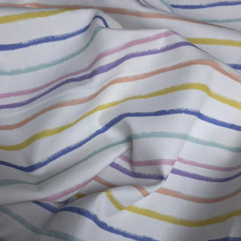 Canevas 100 % coton | Rayures côtières pastel | Multicolore | Exclusivité Les Tissées