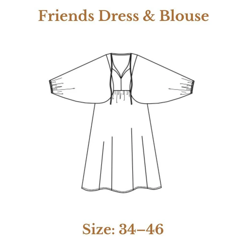 PATRON DE COUTURE PDF | Robe et chemisier Friends | Dress Your Body | BILINGUE (FR/EN)