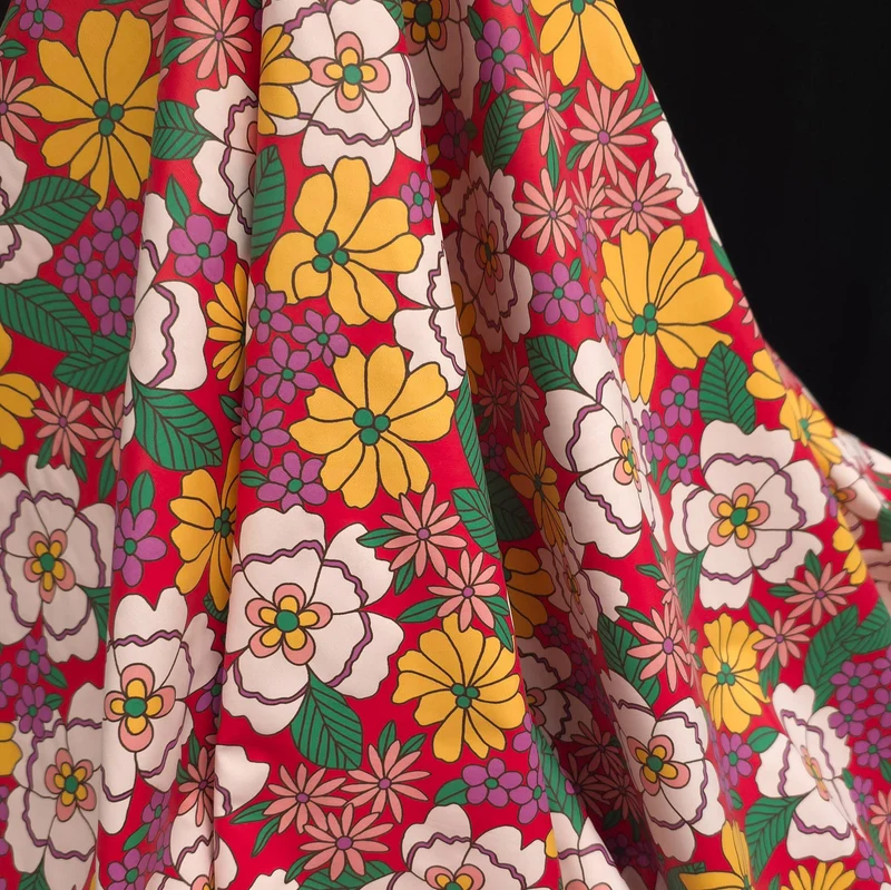 Tissu imperméable | Imprimé floral rétro | Certifié OEKO-TEX®