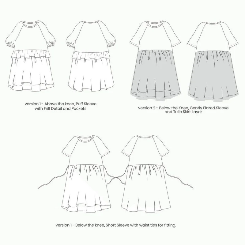 PDF PATRON DE COUTURE | Robe Smock en Jersey | Pattern Paper Scissors