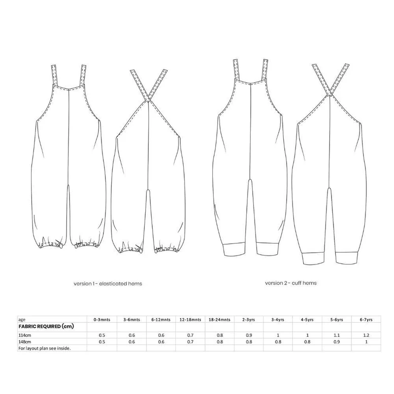 PATRON DE COUTURE PDF | Barboteuse Avery | Pattern Paper Scissors | UNISEXE
