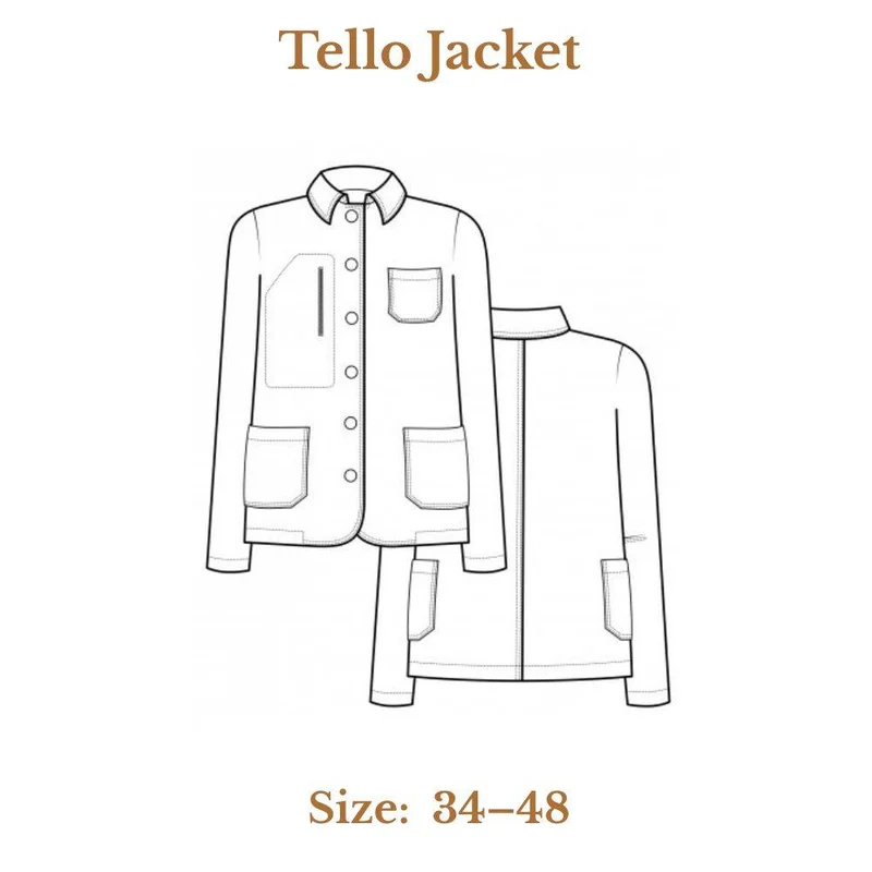PATRON DE COUTURE PDF | Veste Tello | Pauline Alice | TRILINGUE (AN/FR/ES)