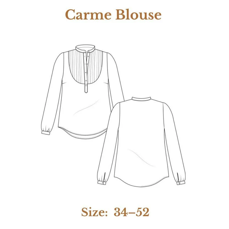 PATRON DE COUTURE PDF | Blouse Carme | Pauline Alice | TRILINGUE (FR/EN/ES)