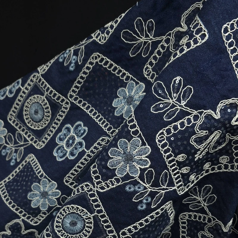 Denim Tencel Brodé | Bleu