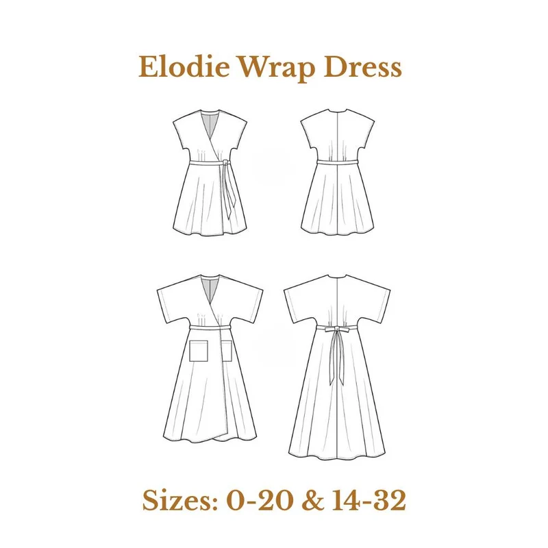 PATRON DE COUTURE PDF | Robe portefeuille Elodie | Closet Core | BILINGUE (FR/EN)