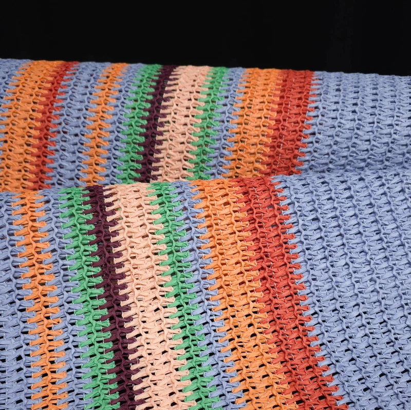 Raphia Tricoté en Papier | Rayures Multicolores Cotocachi | Katia Fabrics