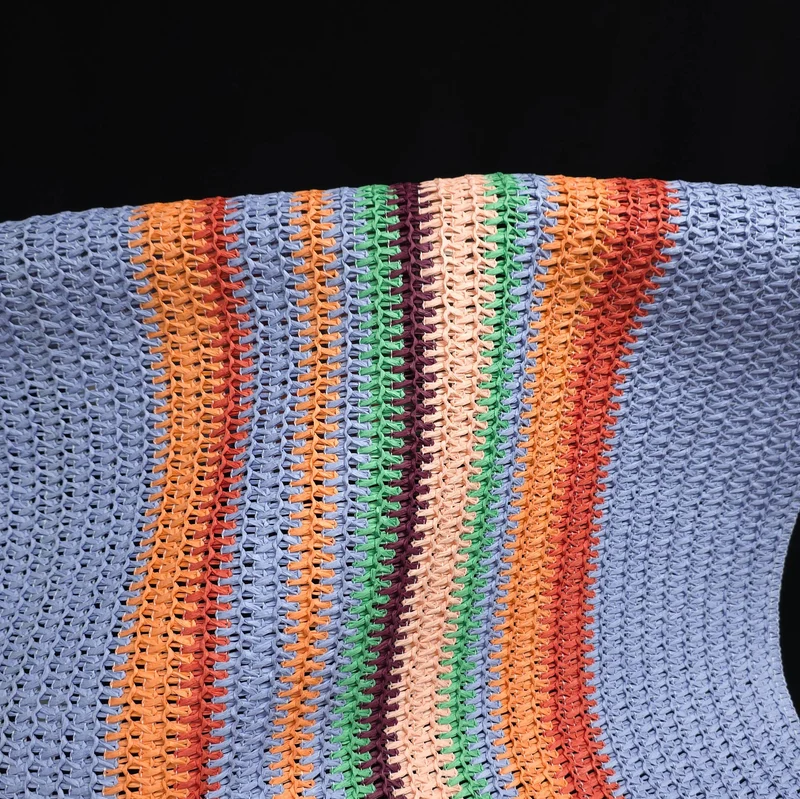 Raphia Tricoté en Papier | Rayures Multicolores Cotocachi | Katia Fabrics