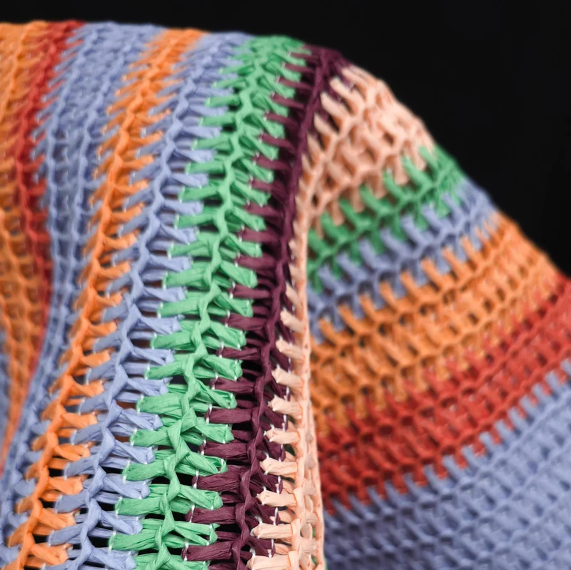 Raphia Tricoté en Papier | Rayures Multicolores Cotocachi | Katia Fabrics