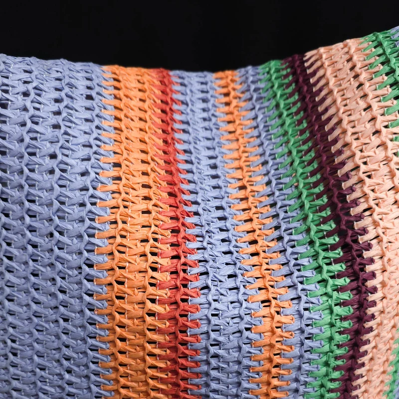 Raphia Tricoté en Papier | Rayures Multicolores Cotocachi | Katia Fabrics