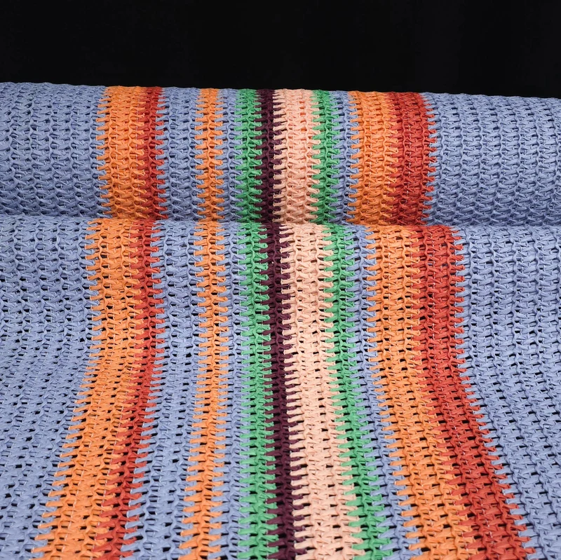 Raphia Tricoté en Papier | Rayures Multicolores Cotocachi | Katia Fabrics