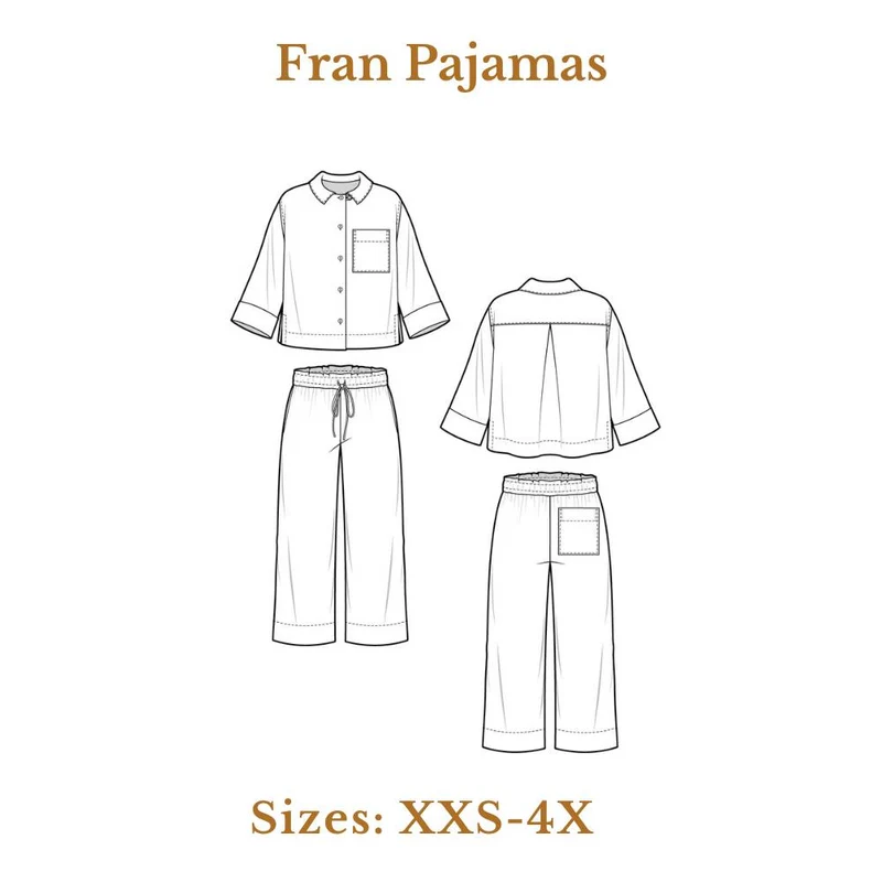 Patron de couture PDF | Pyjama Fran | Closet Core | BILINGUE (FR/EN)
