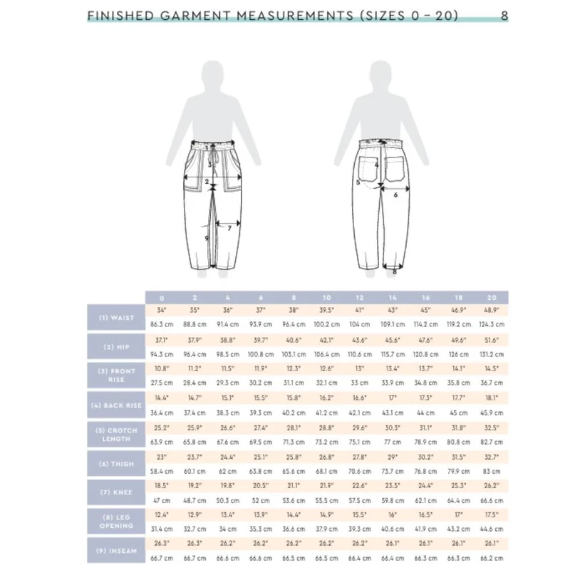 PATRON DE COUTURE PDF | Pantalon et short Sepia | Closet Core | BILINGUE (FR/EN)