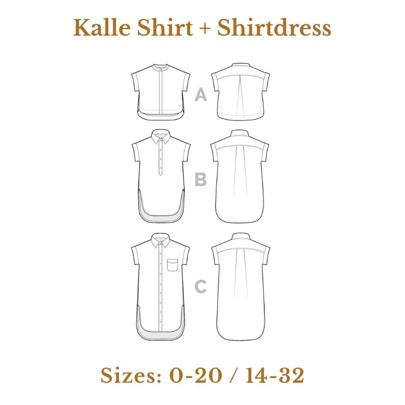 PATRON DE COUTURE PDF | Kalle – Chemise et robe chemise | Closet Core | BILINGUE (FR/EN)
