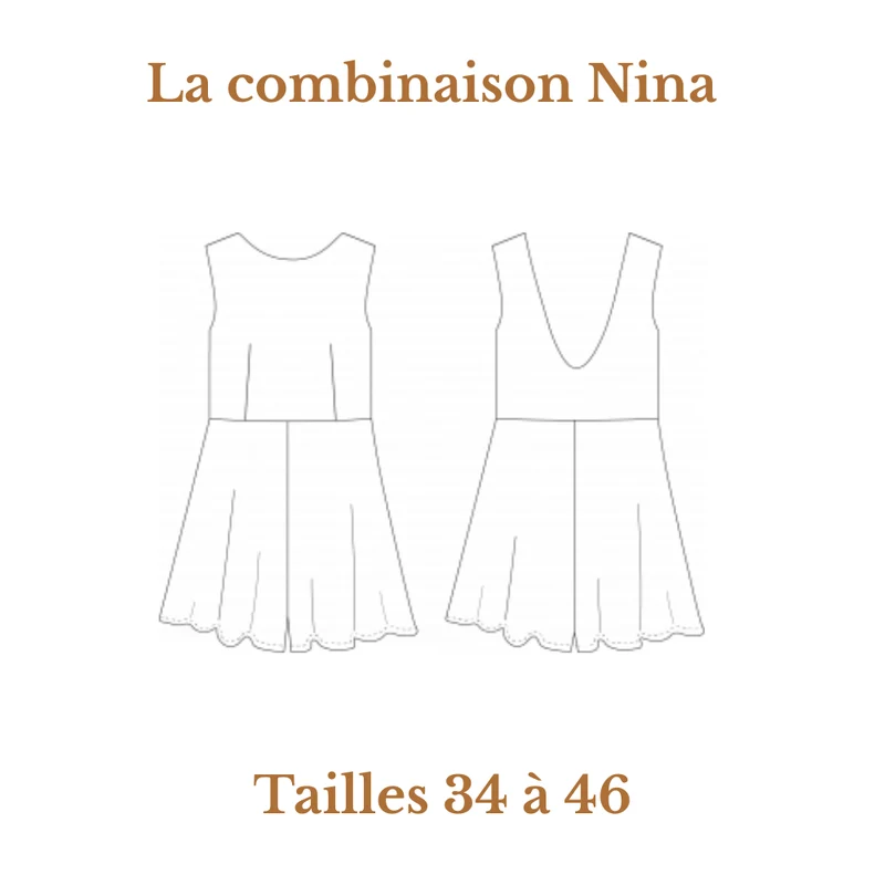 PATRON DE COUTURE PDF | Combishort Nina | Cha’Coud | BILINGUE (FR/EN)