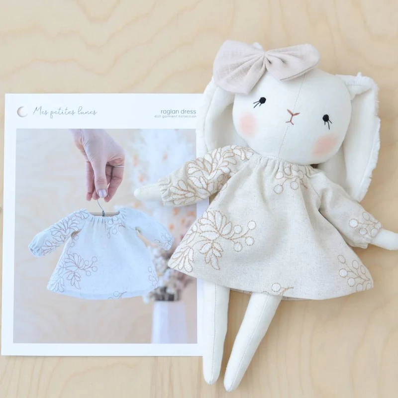 Patron de couture PDF | Poupée lapin + 2 tenues | Mes Petites Lunes