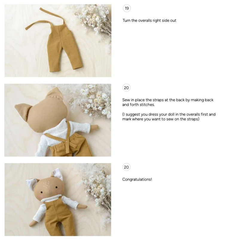PATRON DE COUTURE PDF | Famille de poupées chats | Mes Petites Lunes