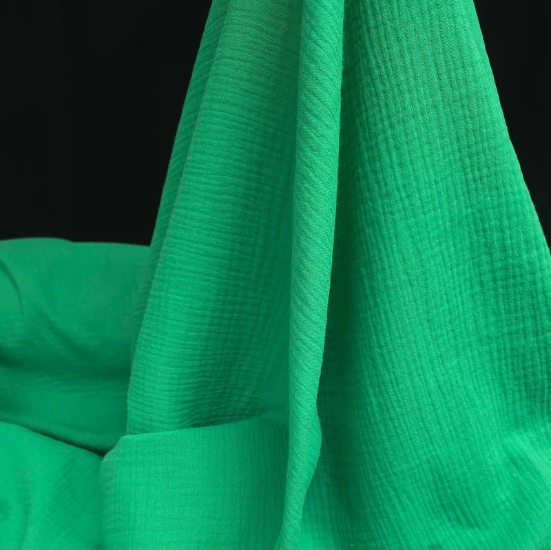 Double gaze – Vert Kelly | Mousseline 100 % coton