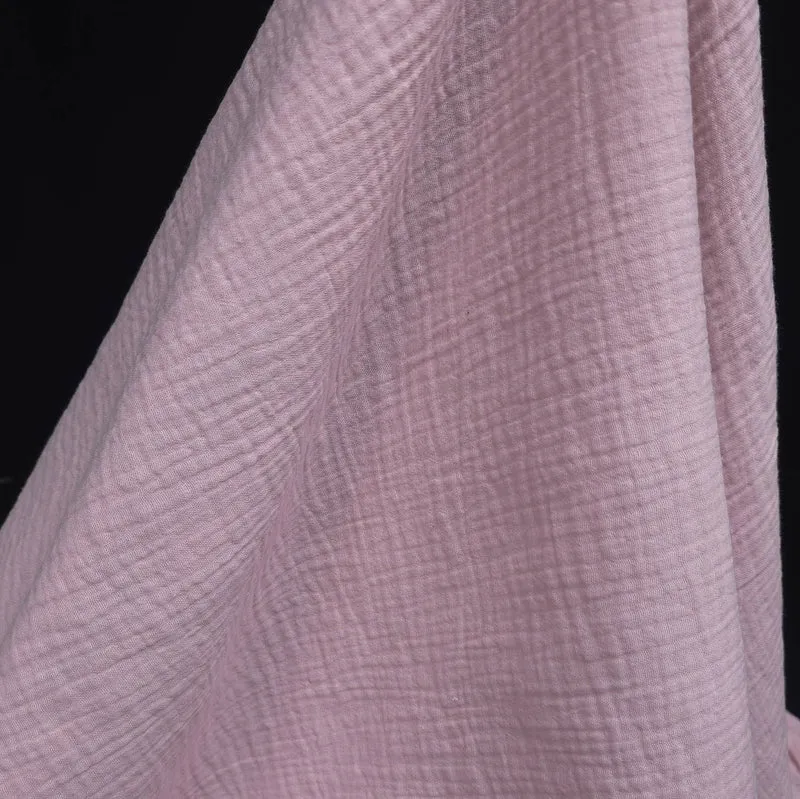 Tissu double gaze – Rose pâle | Mousseline 100 % coton
