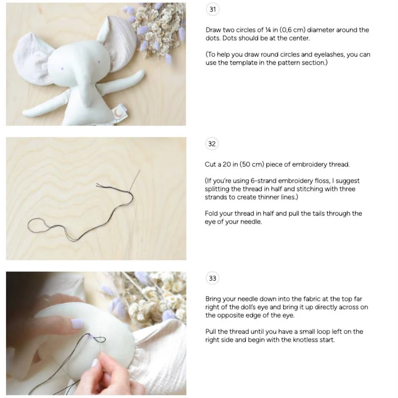 Patron de couture PDF | Poupée éléphant | Mes Petites Lunes