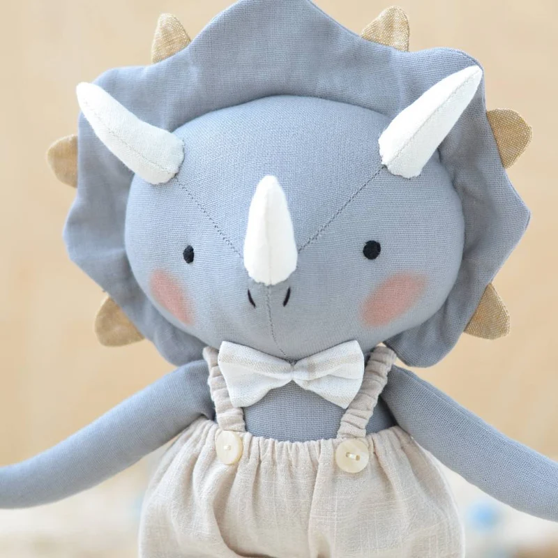 Patron de couture PDF | Poupée dinosaure Tricératops | Mes Petites Lunes