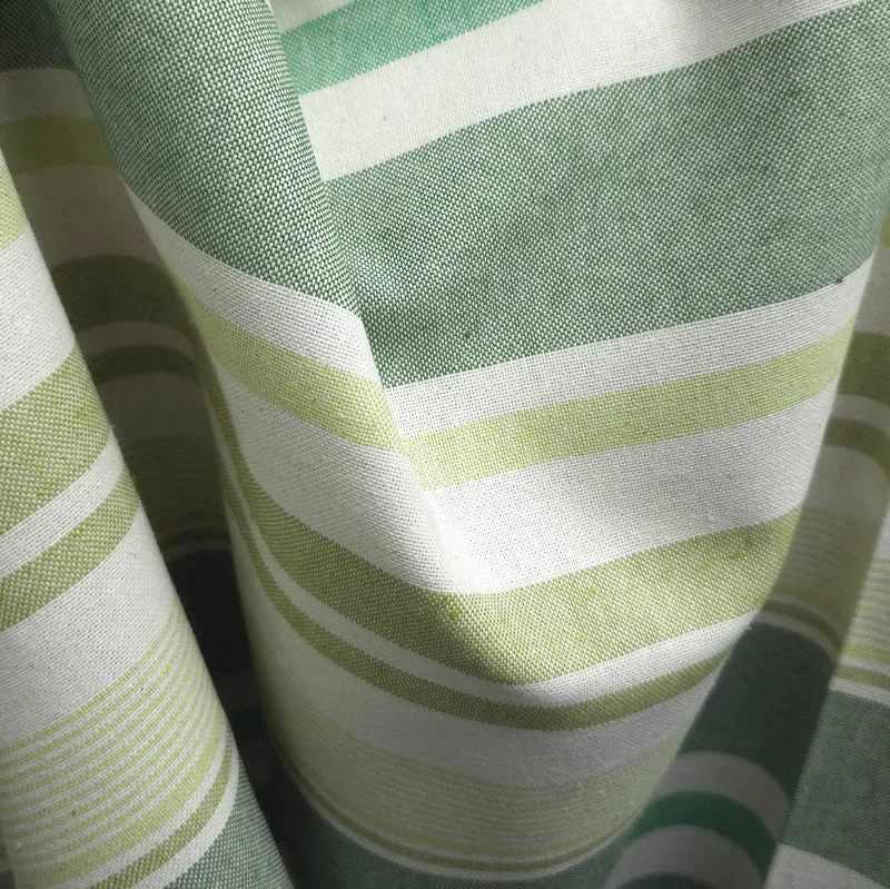 Canevas recyclé à rayures | Vert | Katia Fabrics