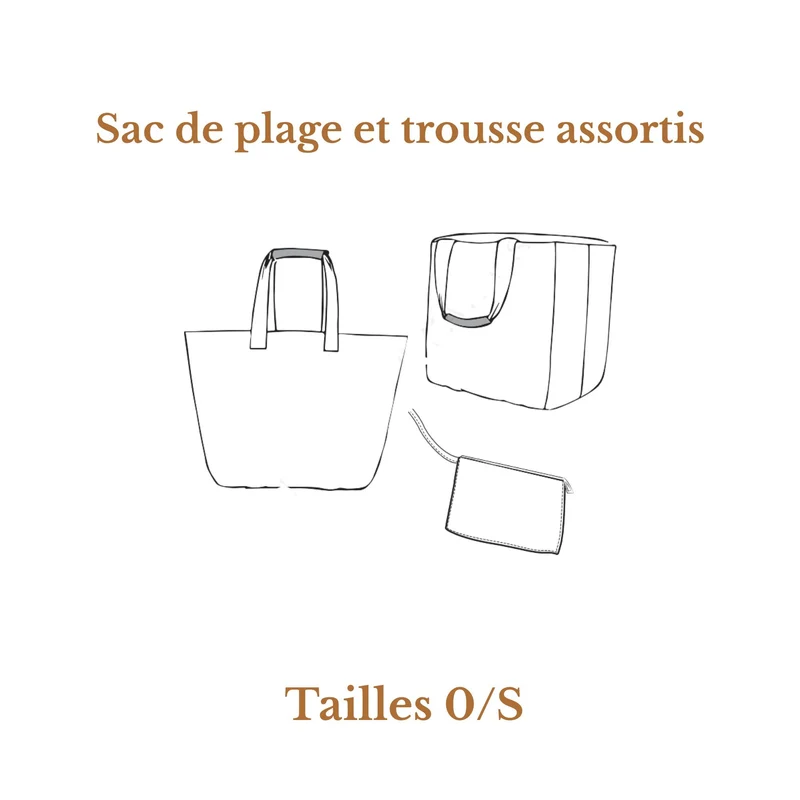Patron de couture PDF | Sac de plage et pochette | Katia Fabrics | Format A4 uniquement
