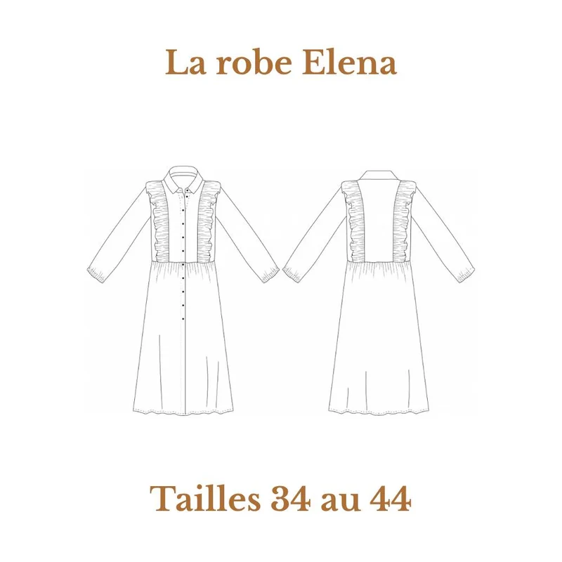 PATRON DE COUTURE PDF | Robe Elena | Cha’Coud | FRANÇAIS UNIQUEMENT