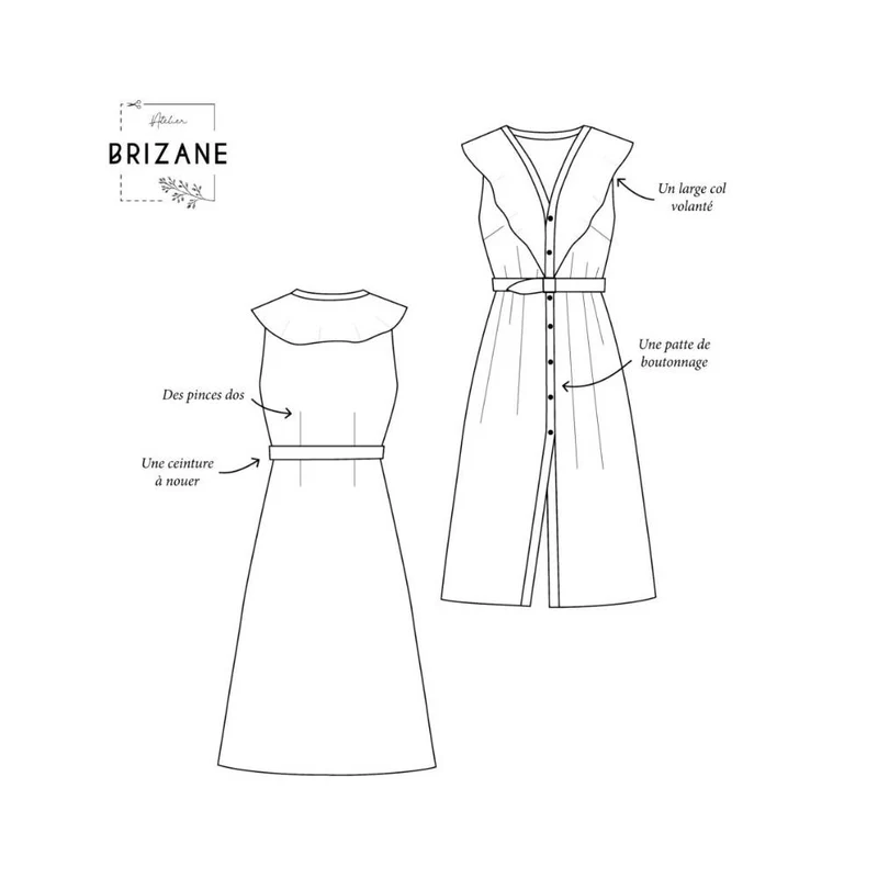 PATRON DE COUTURE PDF | Robe Lyse | Atelier Brizane | FRANÇAIS UNIQUEMENT