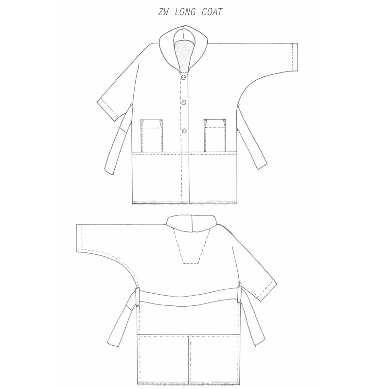 PATRON DE COUTURE PDF | Manteau ZW | Birgitta Helmersson | FORMAT A4 UNIQUEMENT