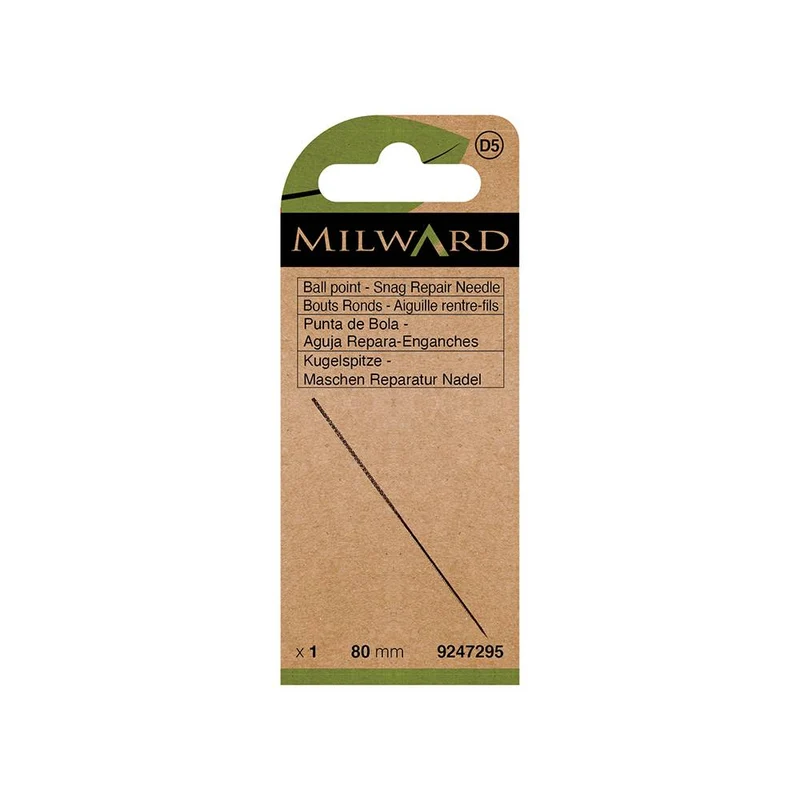 MILWARD GREEN | Aiguille rentre-fils | Bout rond | 80 mm