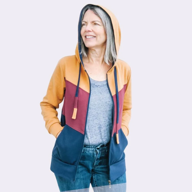Patron de couture PDF | Coton ouaté à capuchon Milly & veste zippée | SINCLAIR