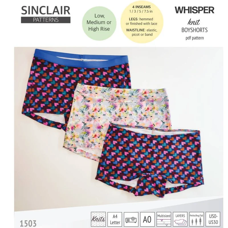 Patron de couture PDF | Boyshorts Seam | Sinclair