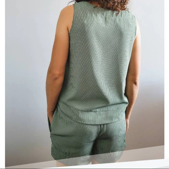 Patron de couture PDF | Ensemble débardeur col en V et short Byron | Sinclair