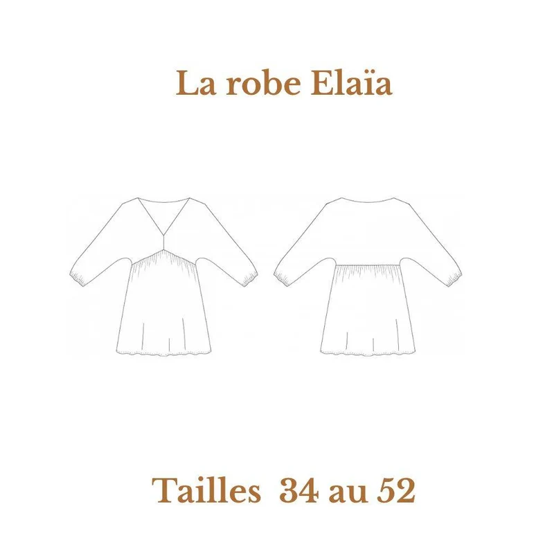 PATRON DE COUTURE PDF | Robe Elaia | Cha’Coud | FRANÇAIS SEULEMENT