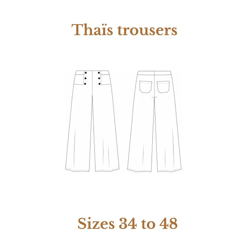 PATRON DE COUTURE PDF | Pantalon Thaïs | Cha’Coud | Bilingue (FR/EN)
