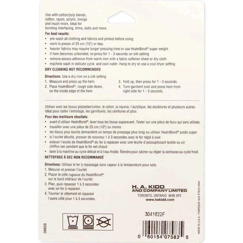 HeatnBond | Ruban thermocollant pour ourlet | Épaisseur Standard | 10 mm x 9 m