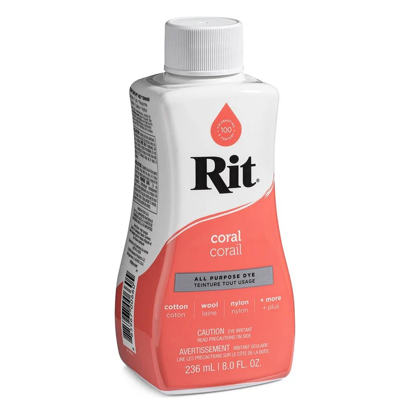RIT All Purpose | Teinture liquide tout usage | Corail | 236 ml (8 oz)