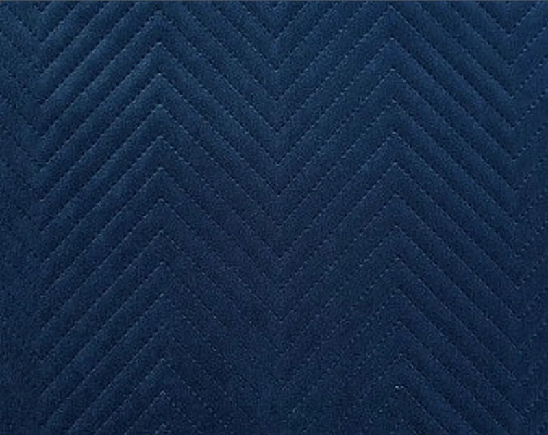 Zig Zac Quilted Blue Velvet