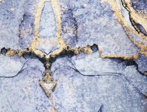 Blue Marble Lava Stone Crushed Velvet