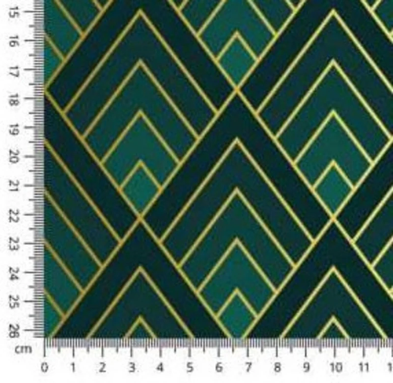 Bottle Green Art Deco Crushed Velvet