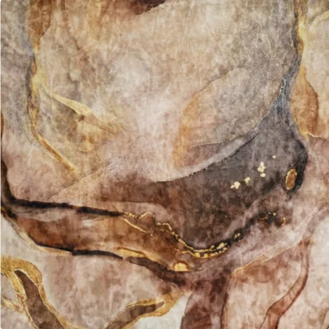 Beige Brown Gold Marble Lava Stone Crushed Velvet