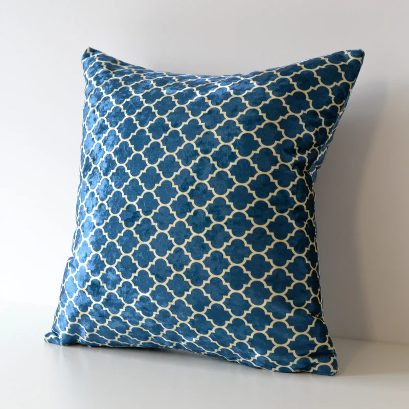 Navy Moroccan Trellis Decorative Cushion 40x40cm+