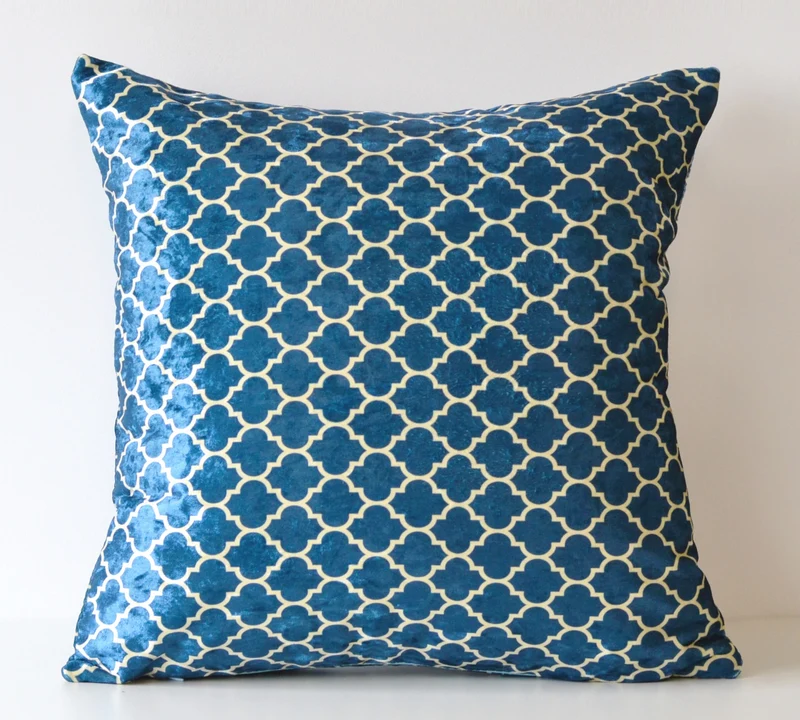 Navy Moroccan Trellis Decorative Cushion 40x40cm+