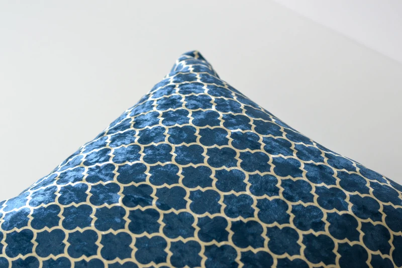 Navy Moroccan Trellis Decorative Cushion 40x40cm+