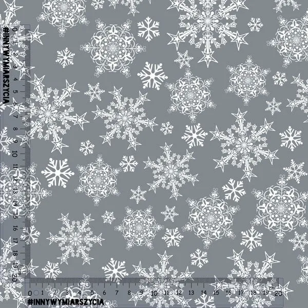Christmas Grey Snowflakes Waterproof Oilcloth Fabric