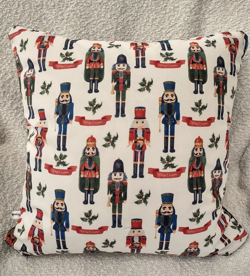 Christmas Figurines Velvet Cushion Cover 50x50cm