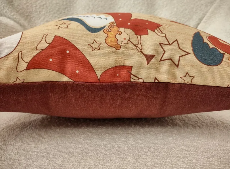 Christmas Angels Cotton Cushion Cover 50x50cm