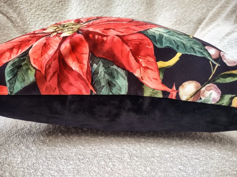 Christmas Red Poinsettia Velvet