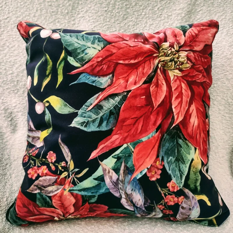 Christmas Red Poinsettia Velvet